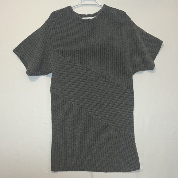 ASTR The Label Sweaters - ASTR The Label Women’s Sweater Dress Wool Blend Gray Medium Short Sleeve Ribbed